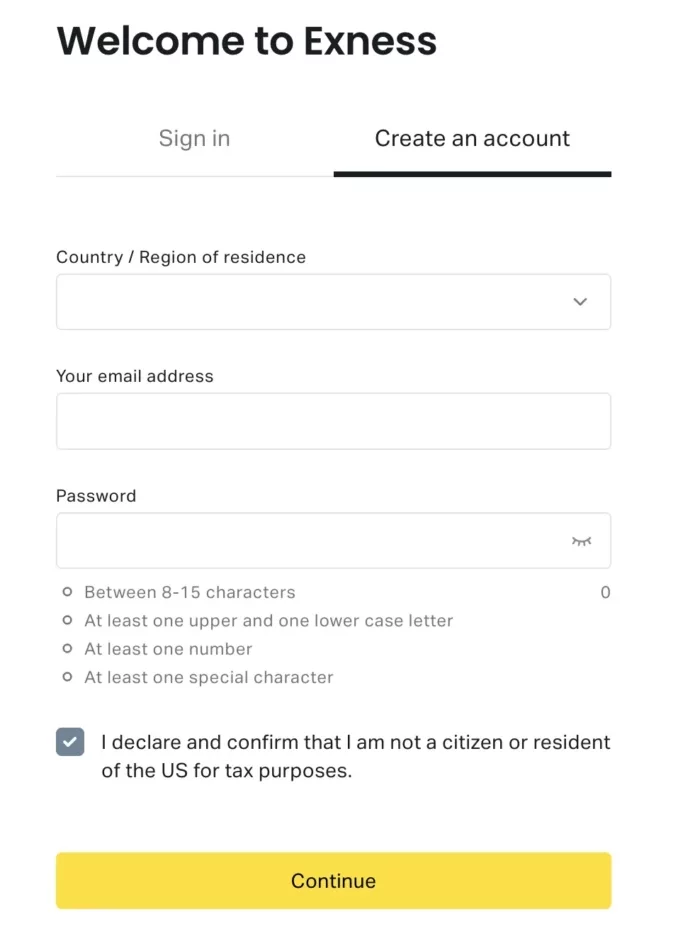 Exness Registration Process